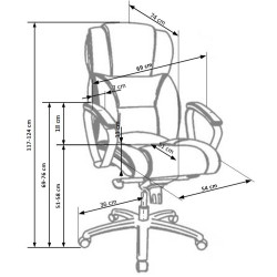 Scaun directorial Halmar Foster, inaltime reglabila 118-125cm, functie multiblock, piele, maro