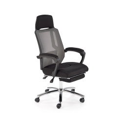 Scaun birou ergonomic Halmar Freeman, inaltime reglabila 116-123cm, suport picioare extensibil, plasa/textil, negru