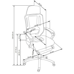 Scaun birou ergonomic Halmar Freeman, inaltime reglabila 116-123cm, suport picioare extensibil, plasa/textil, negru