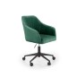 Scaun de birou pentru copii, tip fotoliu, tapiterie catifea, inaltime 81-91 cm, functie blocare, verde