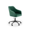 Scaun birou pentru copii Halmar Fresco, inaltime reglabila 81-91cm, stil clasic, baza metal, functie blocare, catifea, verde