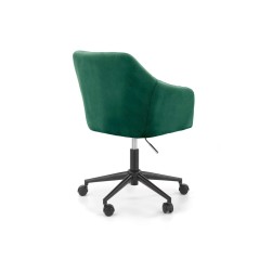 Scaun birou pentru copii Halmar Fresco, inaltime reglabila 81-91cm, stil clasic, baza metal, functie blocare, catifea, verde