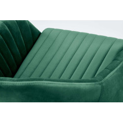 Scaun birou pentru copii Halmar Fresco, inaltime reglabila 81-91cm, stil clasic, baza metal, functie blocare, catifea, verde