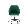 Scaun birou pentru copii Halmar Fresco, inaltime reglabila 81-91cm, stil clasic, baza metal, functie blocare, catifea, verde