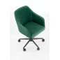 Scaun de birou pentru copii, tip fotoliu, tapiterie catifea, inaltime 81-91 cm, functie blocare, verde