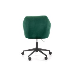 Scaun birou pentru copii Halmar Fresco, inaltime reglabila 81-91cm, stil clasic, baza metal, functie blocare, catifea, verde