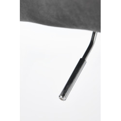 Scaun birou pentru copii Halmar Fresco, inaltime reglabila 81-91cm, stil clasic, baza metal, functie blocare, catifea, gri