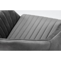 Scaun birou pentru copii Halmar Fresco, inaltime reglabila 81-91cm, stil clasic, baza metal, functie blocare, catifea, gri