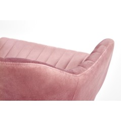 Scaun birou pentru copii Halmar Fresco, inaltime reglabila 81-91cm, stil clasic, baza metal, functie blocare, catifea, roz