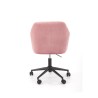 Scaun birou pentru copii Halmar Fresco, inaltime reglabila 81-91cm, stil clasic, baza metal, functie blocare, catifea, roz