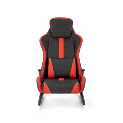 Scaun gaming Halmar Gamer, rotativ, suport lombar, functie balansare, 60x85x100x33cm, piele, negru/rosu