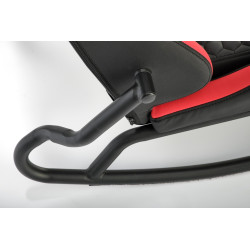 Scaun gaming Halmar Gamer, rotativ, suport lombar, functie balansare, 60x85x100x33cm, piele, negru/rosu