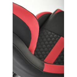 Scaun gaming Halmar Gamer, rotativ, suport lombar, functie balansare, 60x85x100x33cm, piele, negru/rosu