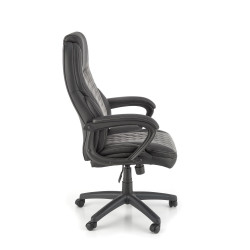 Scaun directorial Halmar Gandalf, inaltime reglabila 113-120cm, spatar matlsat, piele, negru/gri