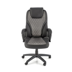 Scaun directorial Halmar Gandalf, inaltime reglabila 113-120cm, spatar matlsat, piele, negru/gri