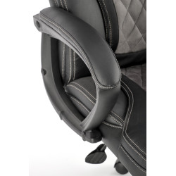 Scaun directorial Halmar Gandalf, inaltime reglabila 113-120cm, spatar matlsat, piele, negru/gri