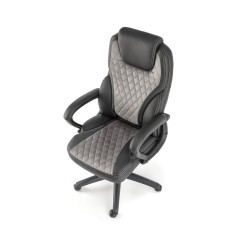 Scaun directorial Halmar Gandalf, inaltime reglabila 113-120cm, spatar matlsat, piele, negru/gri