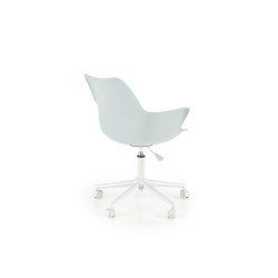 Scaun birou pentru copii Halmar Gasly, inaltime reglabila 80-92cm, baza metal, stil scandinav, functie blocare, piele, bleu