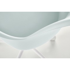 Scaun birou pentru copii Halmar Gasly, inaltime reglabila 80-92cm, baza metal, stil scandinav, functie blocare, piele, bleu