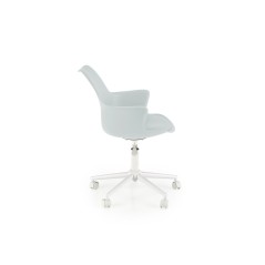 Scaun birou pentru copii Halmar Gasly, inaltime reglabila 80-92cm, baza metal, stil scandinav, functie blocare, piele, bleu