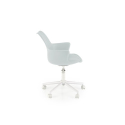 Scaun birou pentru copii Halmar Gasly, inaltime reglabila 80-92cm, baza metal, stil scandinav, functie blocare, piele, bleu