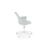 Scaun birou pentru copii Halmar Gasly, inaltime reglabila 80-92cm, baza metal, stil scandinav, functie blocare, piele, bleu
