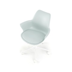 Scaun birou pentru copii Halmar Gasly, inaltime reglabila 80-92cm, baza metal, stil scandinav, functie blocare, piele, bleu