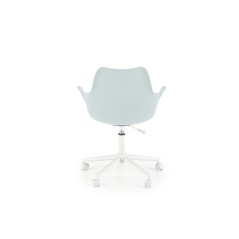 Scaun birou pentru copii Halmar Gasly, inaltime reglabila 80-92cm, baza metal, stil scandinav, functie blocare, piele, bleu