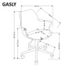 Scaun birou pentru copii Halmar Gasly, inaltime reglabila 80-92cm, baza metal, stil scandinav, functie blocare, piele, bleu