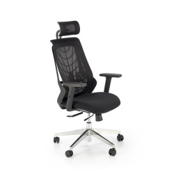 Scaun birou ergonomic Halmar Geromino,reglabil 115-125cm, cotiere reglabile, suport lombar reglabil, plasa/textil, negru
