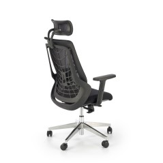 Scaun birou ergonomic Halmar Geromino,reglabil 115-125cm, cotiere reglabile, suport lombar reglabil, plasa/textil, negru