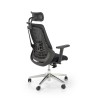 Scaun birou ergonomic Halmar Geromino,reglabil 115-125cm, cotiere reglabile, suport lombar reglabil, plasa/textil, negru