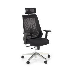 Scaun birou ergonomic Halmar Geromino,reglabil 115-125cm, cotiere reglabile, suport lombar reglabil, plasa/textil, negru