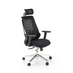 Scaun birou ergonomic Halmar Geromino,reglabil 115-125cm, cotiere reglabile, suport lombar reglabil, plasa/textil, negru