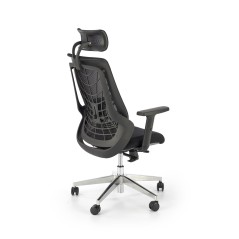 Scaun birou ergonomic Halmar Geromino,reglabil 115-125cm, cotiere reglabile, suport lombar reglabil, plasa/textil, negru