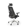 Scaun birou ergonomic Halmar Geromino,reglabil 115-125cm, cotiere reglabile, suport lombar reglabil, plasa/textil, negru