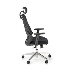 Scaun birou ergonomic Halmar Geromino,reglabil 115-125cm, cotiere reglabile, suport lombar reglabil, plasa/textil, negru