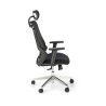 Scaun birou ergonomic Halmar Geromino,reglabil 115-125cm, cotiere reglabile, suport lombar reglabil, plasa/textil, negru