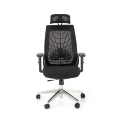 Scaun birou ergonomic Halmar Geromino,reglabil 115-125cm, cotiere reglabile, suport lombar reglabil, plasa/textil, negru