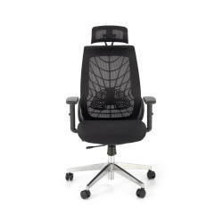 Scaun birou ergonomic Halmar Geromino,reglabil 115-125cm, cotiere reglabile, suport lombar reglabil, plasa/textil, negru