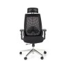 Scaun birou ergonomic Halmar Geromino,reglabil 115-125cm, cotiere reglabile, suport lombar reglabil, plasa/textil, negru