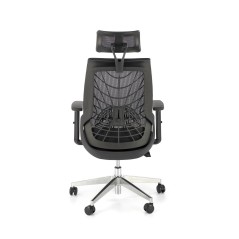 Scaun birou ergonomic Halmar Geromino,reglabil 115-125cm, cotiere reglabile, suport lombar reglabil, plasa/textil, negru