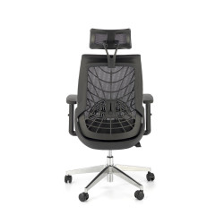 Scaun birou ergonomic Halmar Geromino,reglabil 115-125cm, cotiere reglabile, suport lombar reglabil, plasa/textil, negru