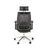 Scaun birou ergonomic Halmar Geromino,reglabil 115-125cm, cotiere reglabile, suport lombar reglabil, plasa/textil, negru
