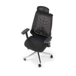 Scaun birou ergonomic Halmar Geromino,reglabil 115-125cm, cotiere reglabile, suport lombar reglabil, plasa/textil, negru