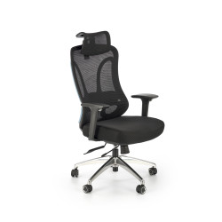 Scaun birou ergonomic Halmar Gilberto, reglabil 121-129cm, cotiere reglabile, suport lombar reglabil, plasa/textil, negru