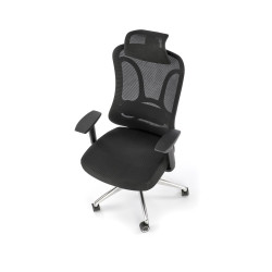 Scaun birou ergonomic Halmar Gilberto, reglabil 121-129cm, cotiere reglabile, suport lombar reglabil, plasa/textil, negru