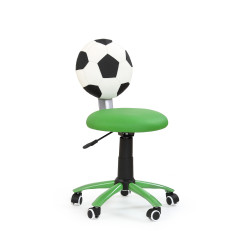 Scaun birou pentru copii Halmar Gol, inaltime reglabila 75-85cm, stil clasic, roti cauciucate, baza metal, textil, verde