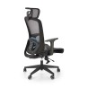 Scaun birou ergonomic Halmar Goliat, reglabil 117-125cm, cotiere reglabile, suport lombar reglabil, plasa/textil, negru