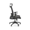 Scaun birou ergonomic Halmar Goliat, reglabil 117-125cm, cotiere reglabile, suport lombar reglabil, plasa/textil, negru